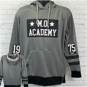 Members Only MO Academy Hoodie Hooded Sweatshirt 1975 Long Sleeve Gray M Medium